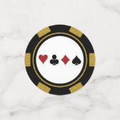 Black Gold Poker Chip Las Vegas Birthday Confetti (Kleine voorkant)