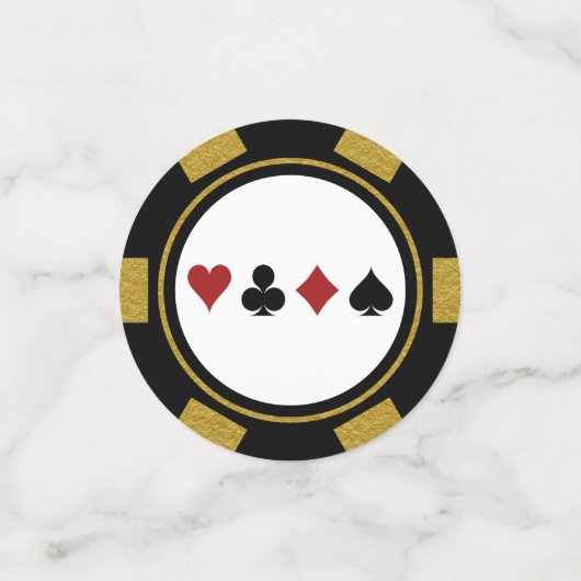 Black Gold Poker Chip Las Vegas Birthday Confetti (Kleine voorkant)