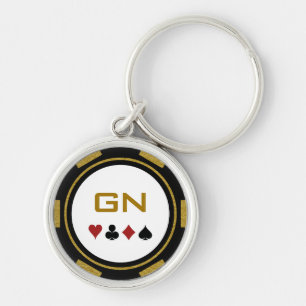 Black Gold Poker Chip Las Vegas Casino Sleutelhanger