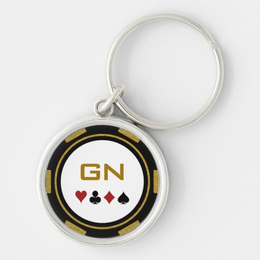 Black Gold Poker Chip Las Vegas Casino Sleutelhanger (Voorkant)