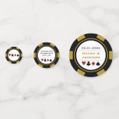 Black Gold Poker Chip Las Vegas Wedding Confetti (Voorkanten)