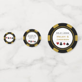 Black Gold Poker Chip Las Vegas Wedding Confetti (Achterkanten)