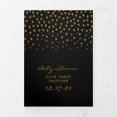 Black & Gold Polka Dot, Baby shower Suite Drieluik Uitnodiging (Cover)