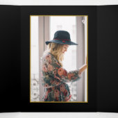 Black & Gold Polka Dot, Baby shower Suite Drieluik Uitnodiging (Binnenkant midden)