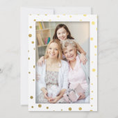 Black Gold Polka Dots Merry Kerstscript Foto Feestdagenkaart (Achterkant)