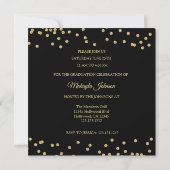 Black & Gold Polkadot Glitter Klasse van 2018 Kaart (Achterkant)