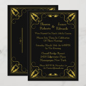 Black Gold  Post Wedding Invitation Kaart (Voorkant / Achterkant)