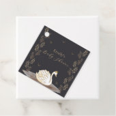 Black Gold Princess Swan Butterfly Baby shower Bedankjes Labels (In situ)