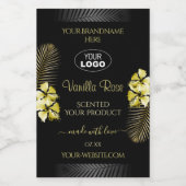Black Gold Product Labels Tropical Flowers Logo Voedselcontainer Etiket (Enkel label)