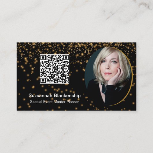 Black Gold Professional, aangepaste QR-code voor f Visitekaartje (Voorkant)
