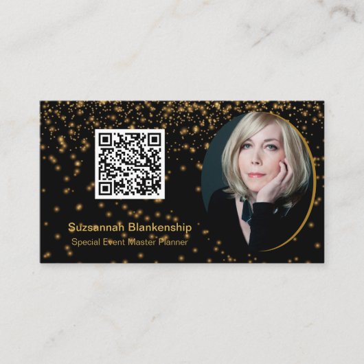 Black Gold Professional, aangepaste QR-code voor f Visitekaartje (Voorkant)