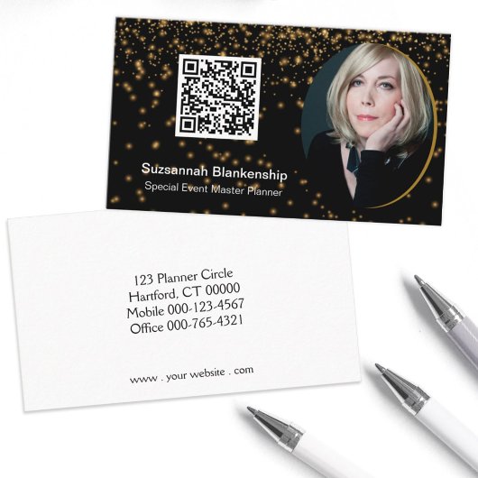 Black Gold Professional, aangepaste QR-code voor f Visitekaartje