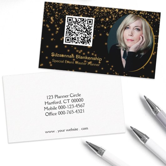 Black Gold Professional, aangepaste QR-code voor f Visitekaartje