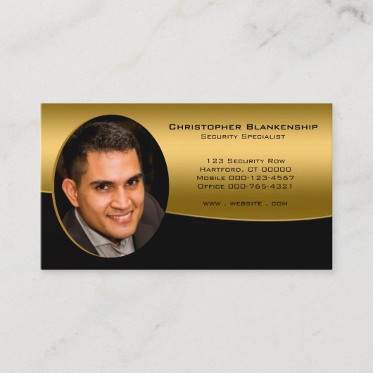 Black Gold Professional, aangepaste QR-code voor f Visitekaartje (Voorkant)