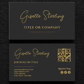 Black & Gold Professional Company Script QR Code Visitekaartje