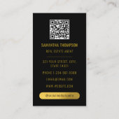 Black & Gold Professional Photo Real Estate Agent Visitekaartje (Achterkant)