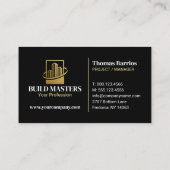 Black Gold Professionele Bouwer Constructie Visitekaartje (Achterkant)