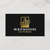 Black Gold Professionele Bouwer Constructie Visitekaartje (Voorkant)