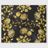 Black Gold Profusie Floral Toile Cadeaupapier (Vlak)