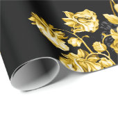Black Gold Profusie Floral Toile Cadeaupapier (Rol Hoek)