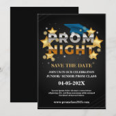 Black & Gold Prom Uitnodiging voor de Silver Party (Voorkant / Achterkant)