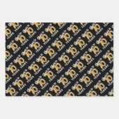 Black Gold Proost op 70 jaar verjaardag Inpakpapier Vel (Voorkant 2)