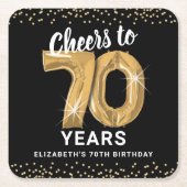 Black Gold Proost op 70 jaar verjaardag Kartonnen Onderzetters (Voorkant)