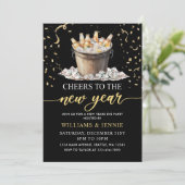 Black Gold proostt op oudejaarsavondfeest  Kaart (Staand voorkant)