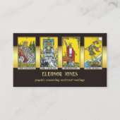Black Gold Psychic Tarot Reader Foto Business Car Visitekaartje (Voorkant)
