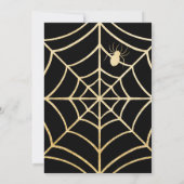 Black & Gold Pumpkin Masquarade Halloween Party Kaart (Achterkant)