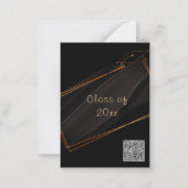 Black Gold QR Code Afstuderen Invitation Sjabloon (Achterkant)