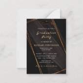 Black Gold QR Code Afstuderen Invitation Sjabloon (Voorkant)