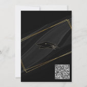 Black Gold QR Code Afstuderen Invitation voorbeeld (Achterkant)