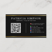 Black Gold QR Code | Logo and Social Media Icons Visitekaartje (Achterkant)