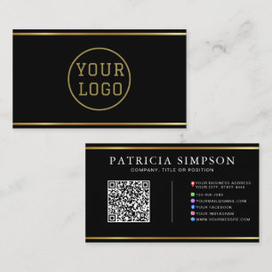 Black Gold QR-code Logo en Social Media-pictogra Visitekaartje