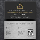 Black Gold QR Code Metal Handyman Construction Visitekaartje