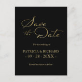 Black Gold QR Code Wedding Sla de datum op Briefkaart (Voorkant)