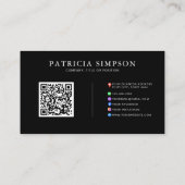 Black & Gold QR Code with Social Media & Web Links Visitekaartje (Achterkant)
