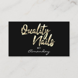 Black Gold Quality Nails Script Lijst QRCode Logo Visitekaartje