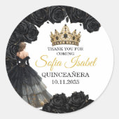 Black Gold Quinceañera Custom Sticker (Voorkant)