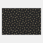 Black Gold Random Pattern Heart Stars Circles Inpakpapier Vel (Voorkant 3)