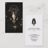 *~* Black Gold Rays Mystic Hand Snake Stars Visitekaartje (Voorkant / Achterkant)
