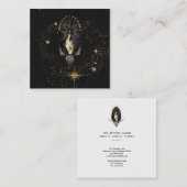 *~* Black Gold Rays Stars Mystic Hand Snake Vierkante Visitekaartje (Voorkant / Achterkant)