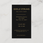 Black Gold Real Estate Agent Professional Photo Visitekaartje (Achterkant)