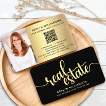 Black Gold Real Estate Agent QR Code Fotomakelaar