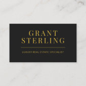 Black Gold Real Estate Agent QR Code Visitekaartje (Voorkant)