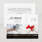 Black & Gold Real Estate Marketing Introductie Briefkaart (Voorkant / Achterkant)