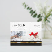 Black & Gold Real Estate Marketing Introductie Briefkaart (Staand voorkant)