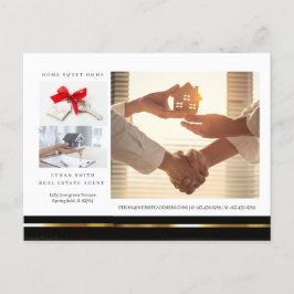 Black & Gold Real Estate Marketing Introductie Briefkaart