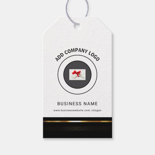 Black & Gold Real Estate Marketing Introductie Cadeaulabel (Voorkant)